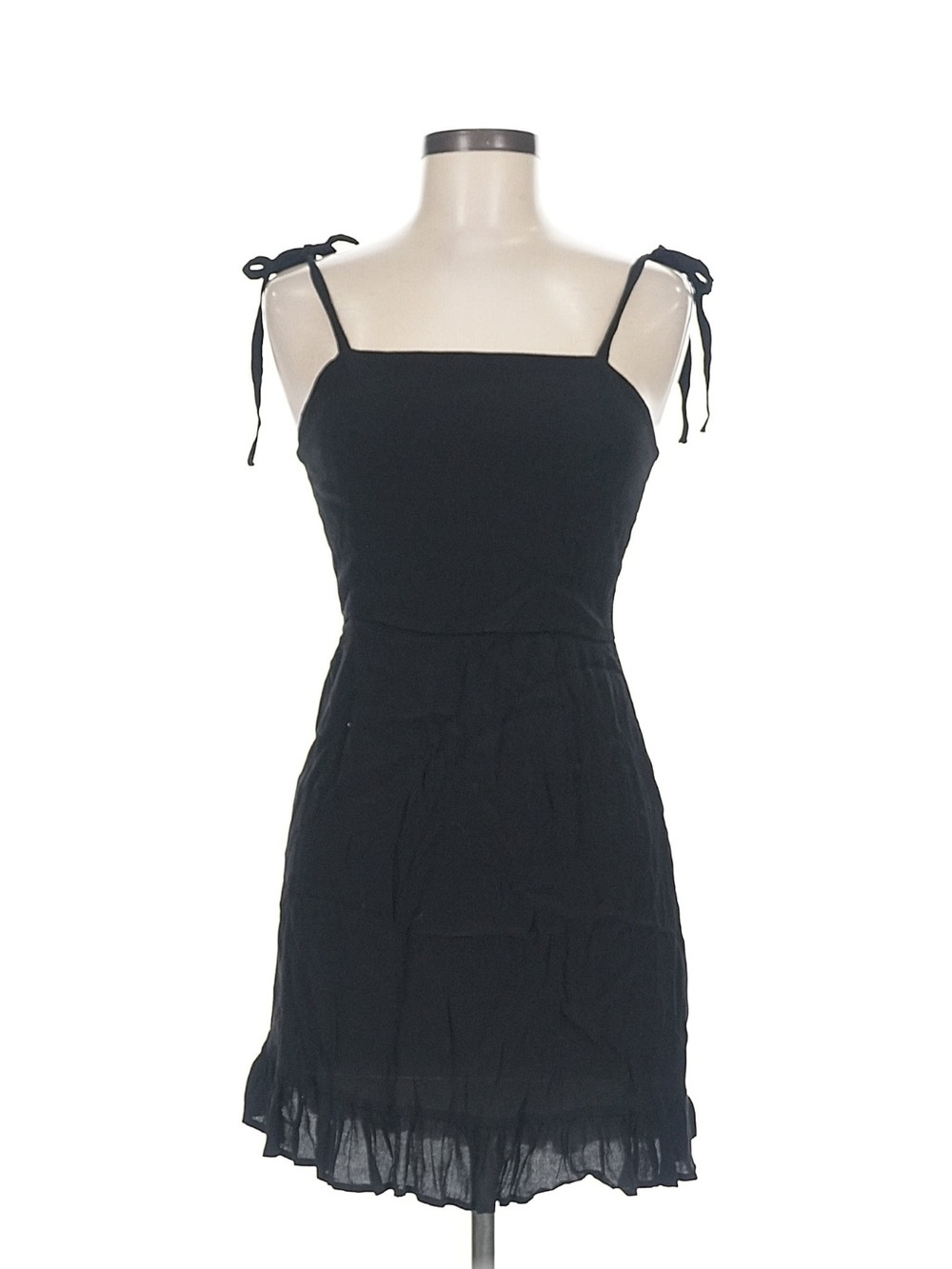 audrey Black Tie-Shoulder Mini Dress